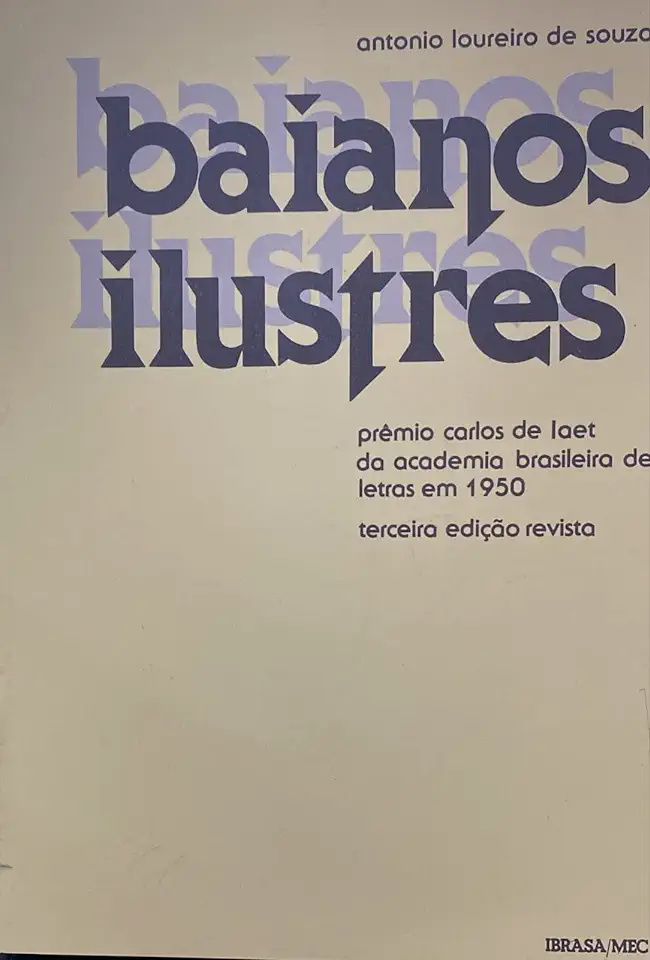 Capa do Livro Baianos Ilustres - Antonio Loureiro de Souza