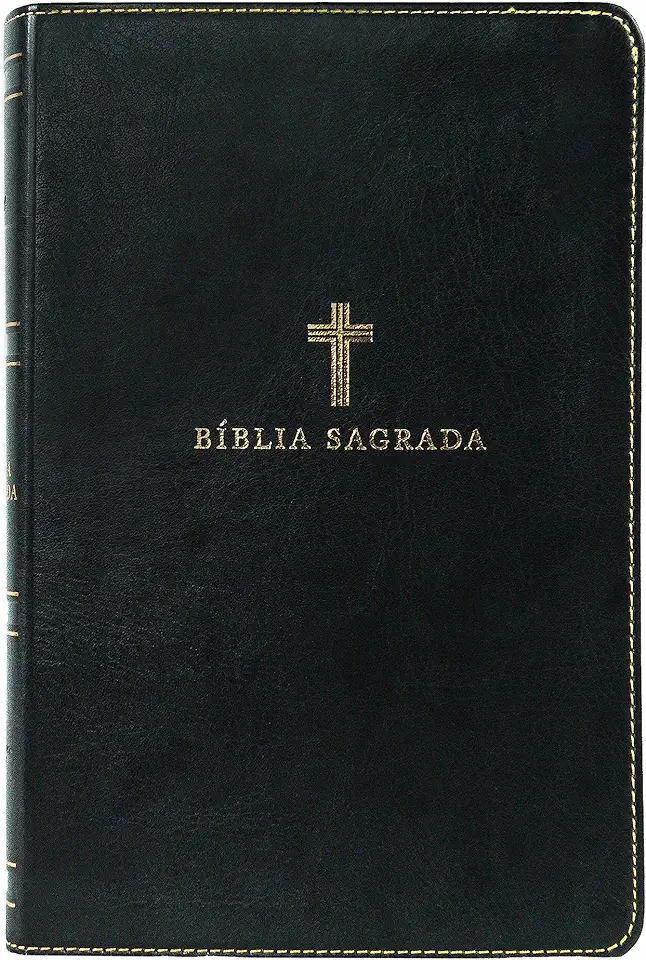 Capa do Livro Bíblia Sagrada Acf, Couro Soft, Preta, Letra Grande, Leitura Perfeita - Nelson Brasil, Thomas