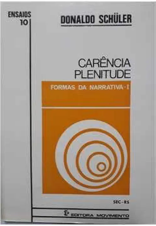 Capa do Livro Carência Plenitude - Donaldo Schüler