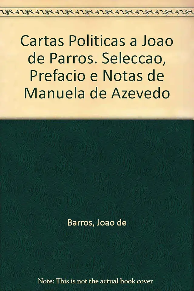 Capa do Livro Cartas Políticas a João de Barros - Manuela de Azevedo