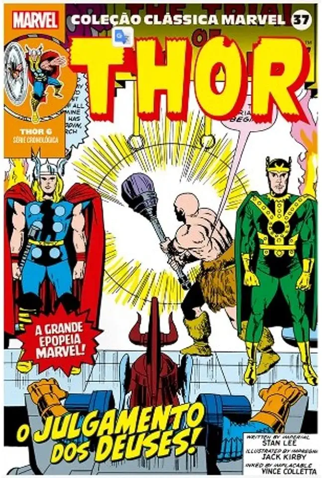 Capa do Livro Coleção Clássica Marvel - Vol. 37 - Thor - Vol. 06 - Lee