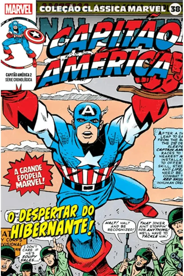 Capa do Livro Coleção Clássica Marvel - Volume 38 - Capitão América - Volume 02 - Lee, Stan