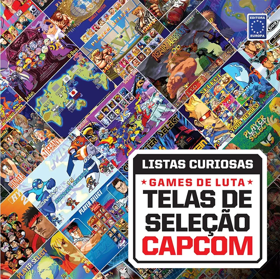 Capa do Livro Coleção Listas Curiosas - Games de Luta: Telas de Seleção Capcom - Editora Europa