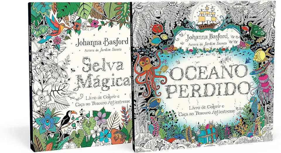 Capa do Livro Coleção Selva Mágica + Oceano Perdido - Basford, Johanna