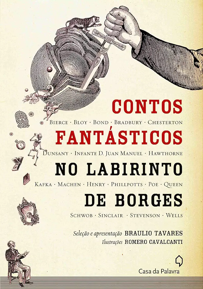 Capa do Livro Contos Fantasticos no Labirinto de Borges - Braulio Tavares