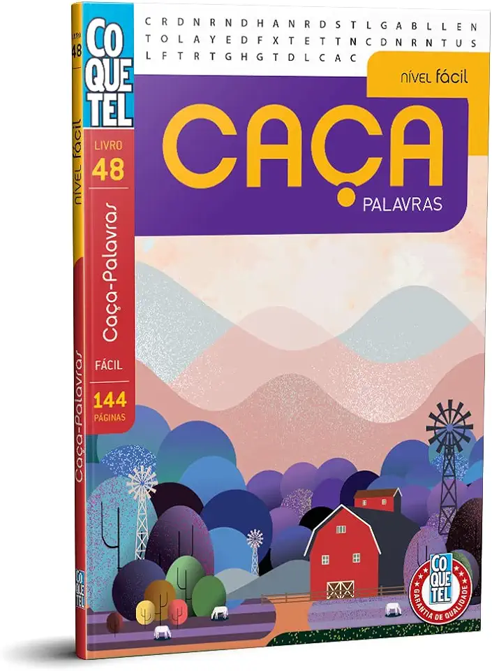 Capa do Livro Coquetel - Caça-Palavras - Nível Fácil - Livro 48 - Equipe Coquetel