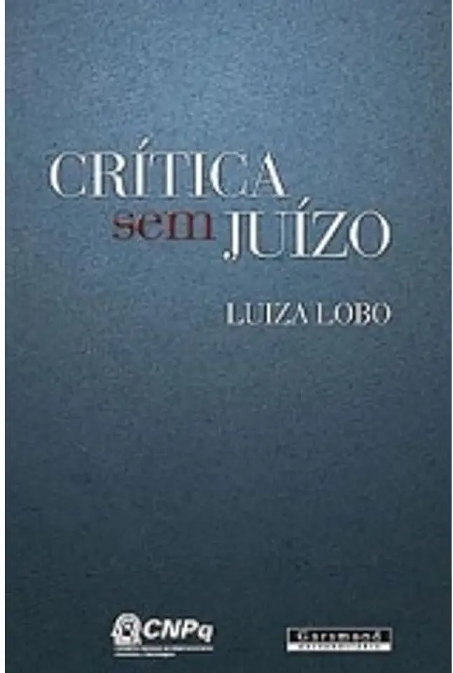 Capa do Livro Crítica sem Juízo - Luiza Lobo