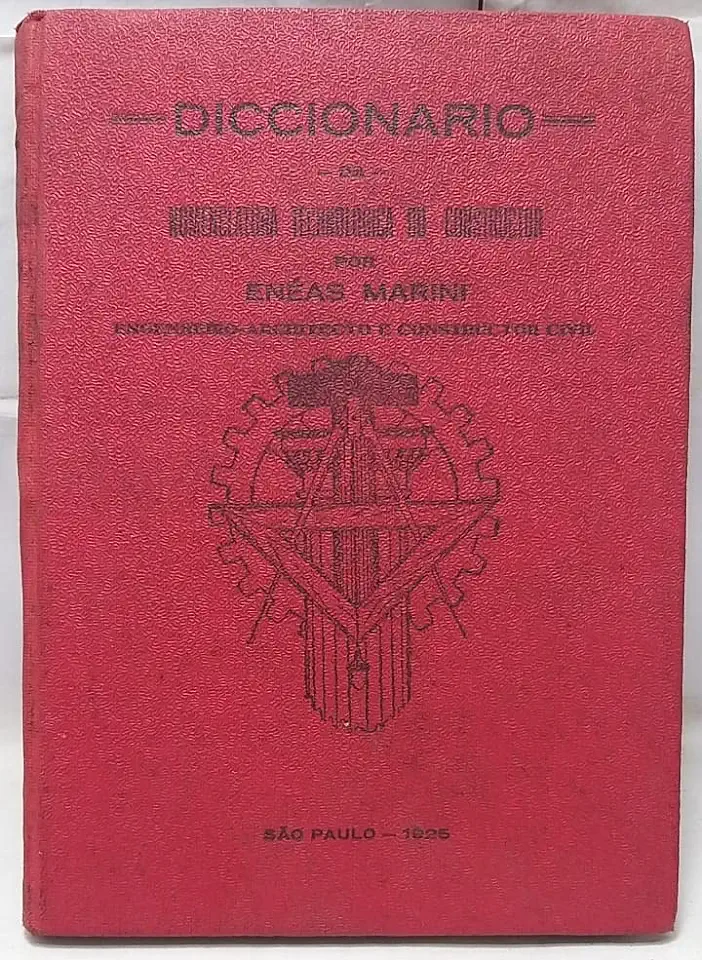 Capa do Livro Diccionario da Nomenclatura Technologica do Constructor - Enéas Marini