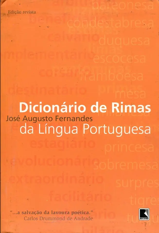 Capa do Livro Dicionário de Rimas da Língua Portuguesa - José Augusto Fernandes