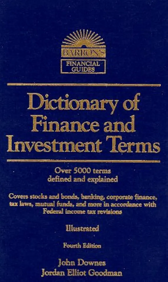 Capa do Livro Dictionary of Finance and Investment Terms - John Downes / Jordan Elliot Goodman