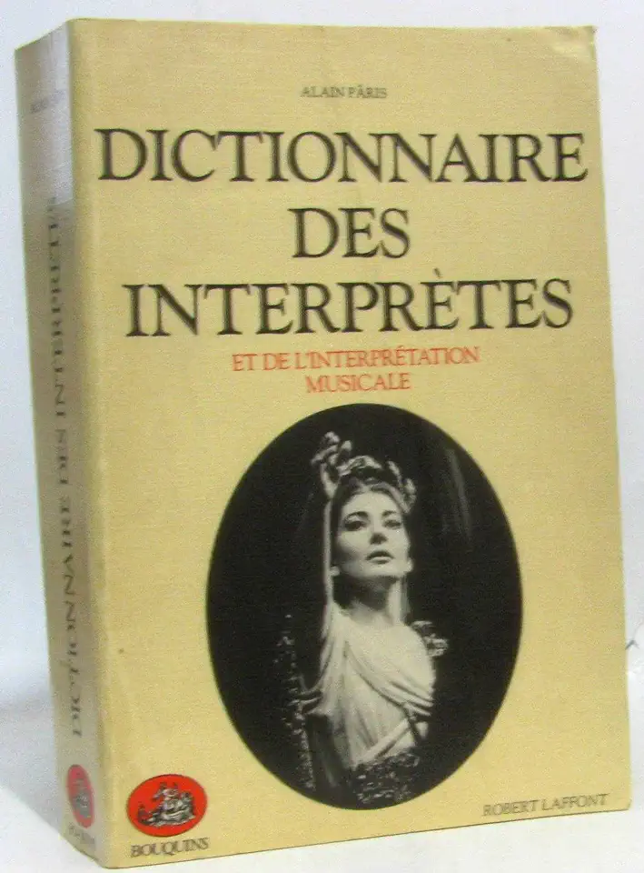 Capa do Livro Dictionnaire des Interprètes - Alain Pâris