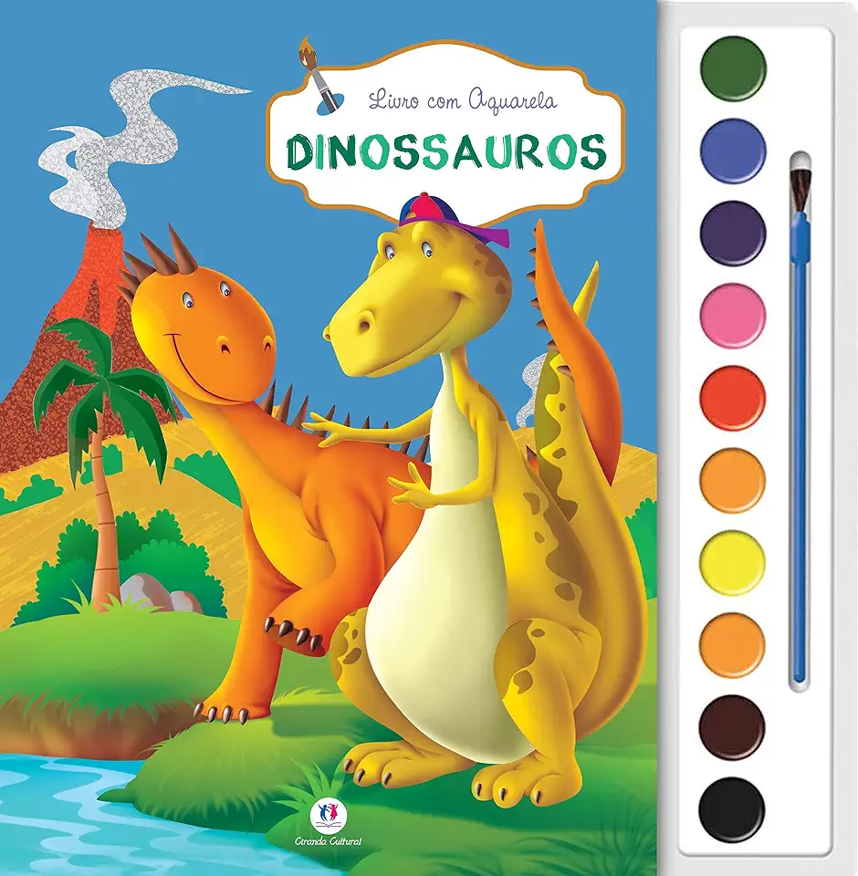 Capa do Livro Dinossauros Livro com Aquarela - Ciranda Cultural