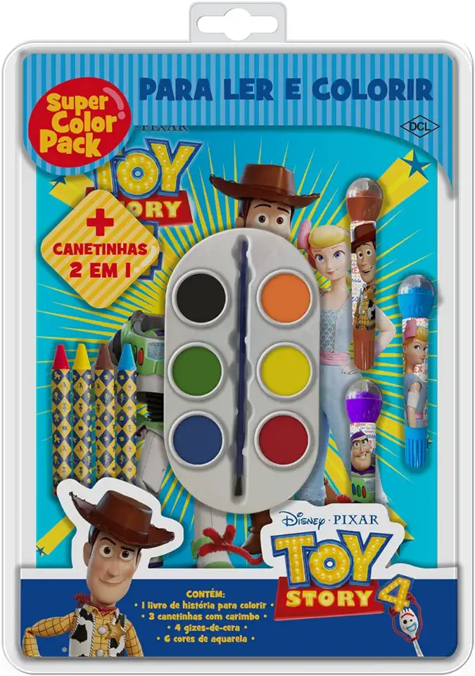 Capa do Livro Disney - super color pack - toy story 4 - Disney-pixar e Equipe DCL