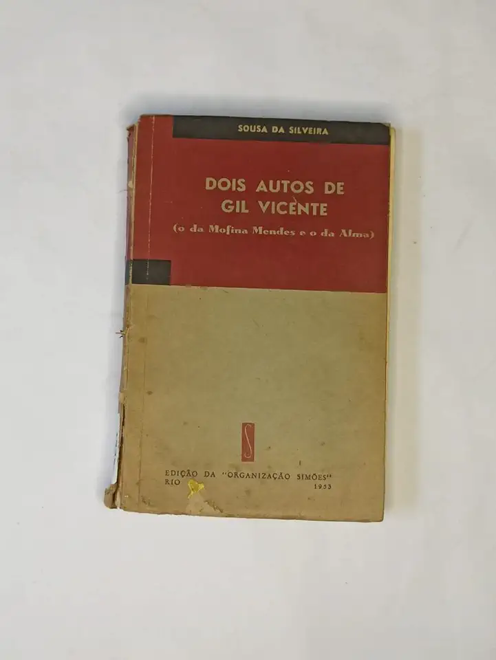 Capa do Livro Dois Autos de Gil Vicente - Sousa da Silveira