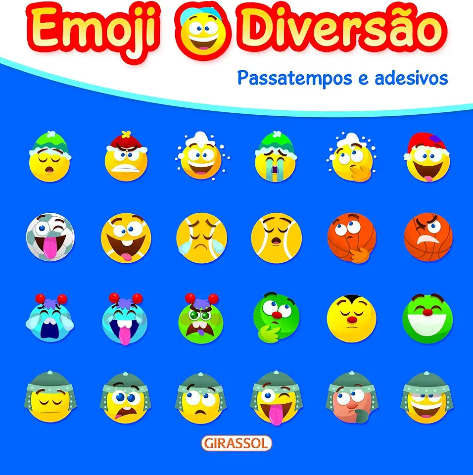 Capa do Livro Emoji Diversão Azul - Caramel