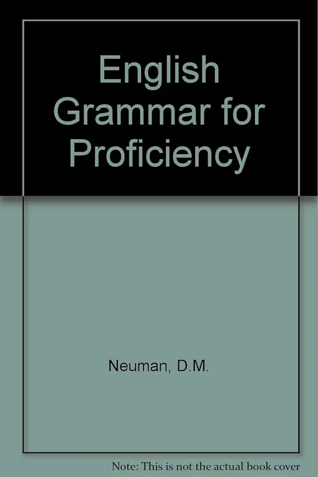 Capa do Livro English Grammar For Proficiency - D. M. Neuman