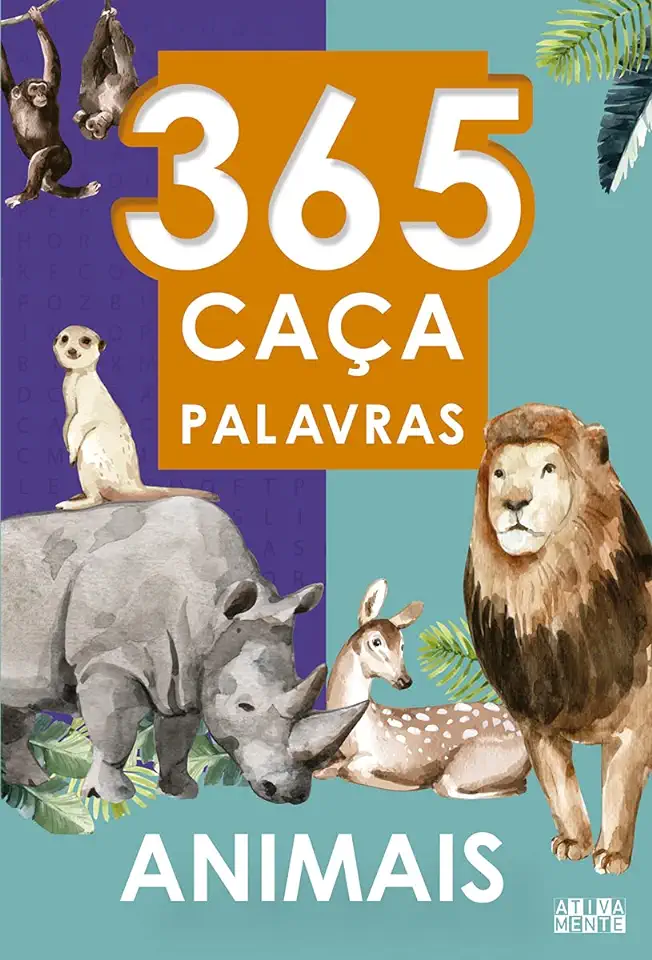 Capa do Livro 365 Caça-palavras - Animais - Jarbas Cerino