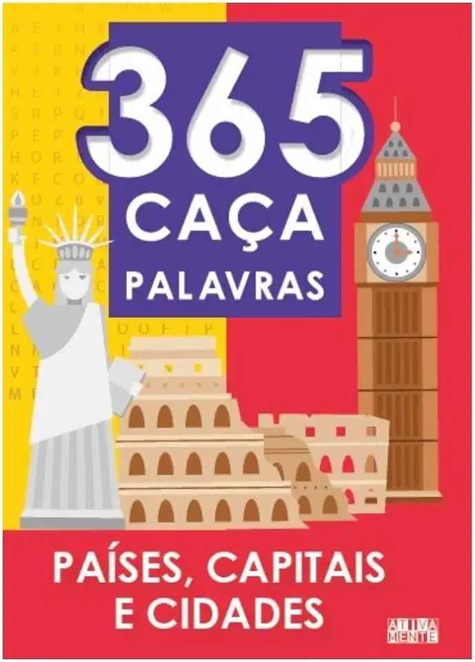 Capa do Livro 365 Caca-palavras - Paises, Capitais E Cidades - Ciranda Cultural