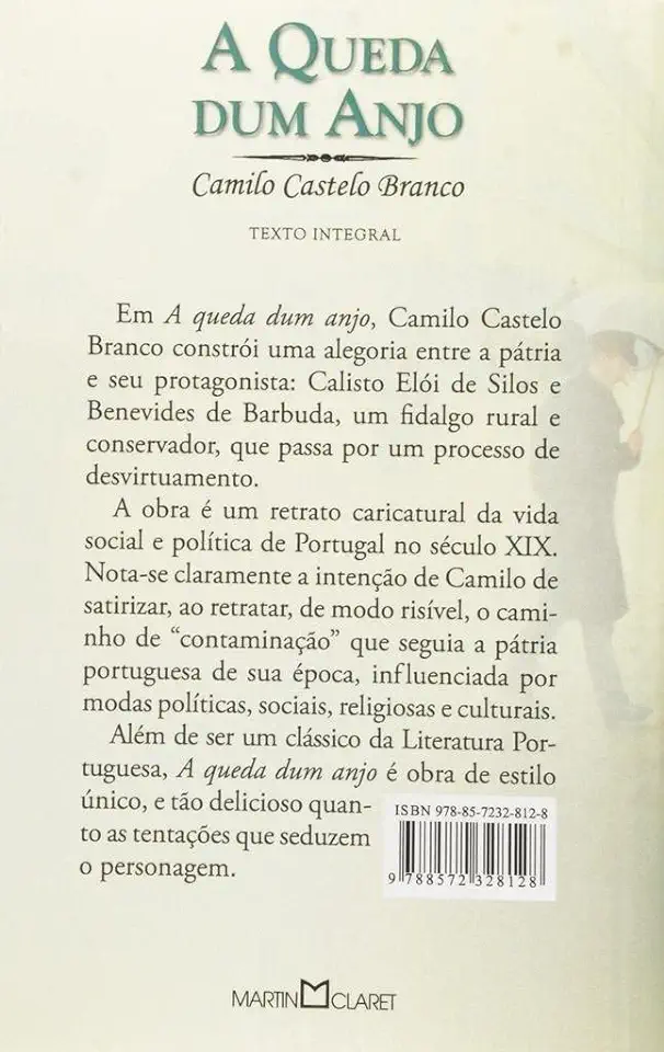 Capa do Livro A Queda Dum Anjo - Camilo Castelo Branco