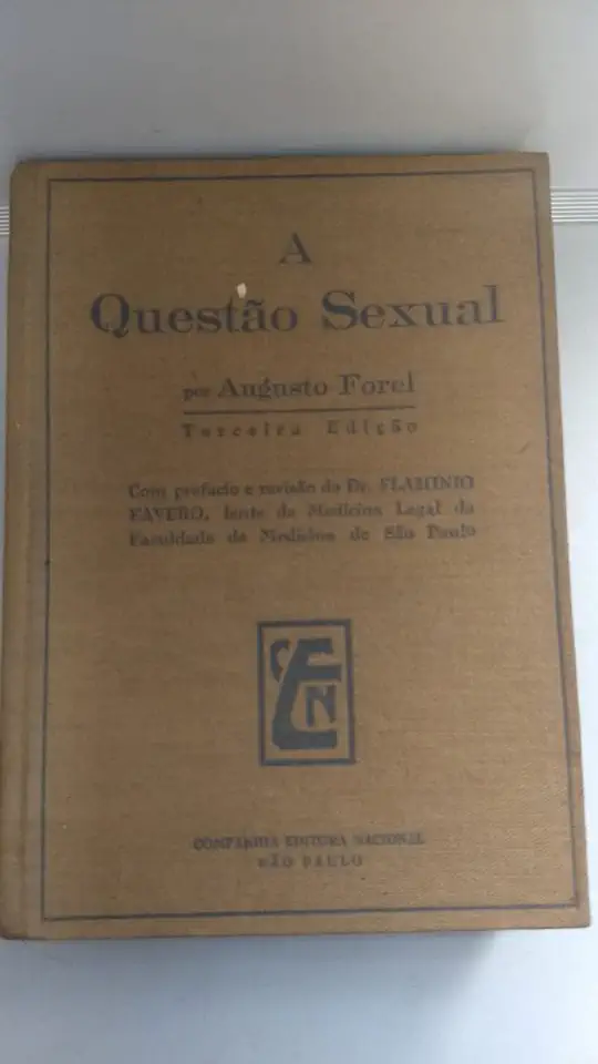 Capa do Livro A Questão Sexual - Augusto Forel