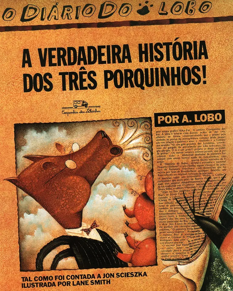 Capa do Livro A Verdadeira História dos Três Porquinhos - Jon Scieszka