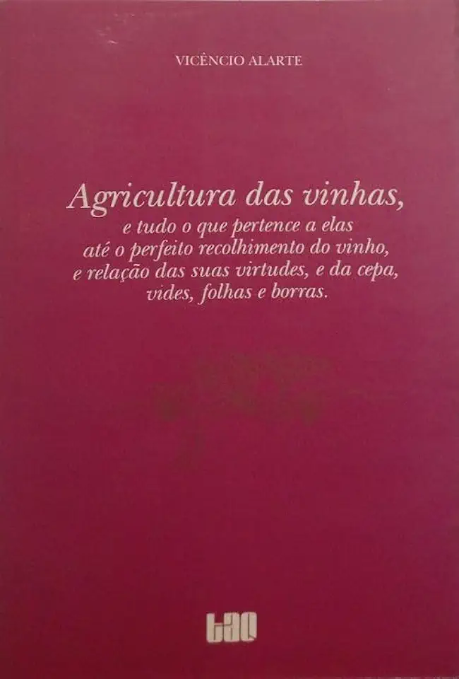 Capa do Livro Agricultura das Vinhas - Vicêncio Alarte